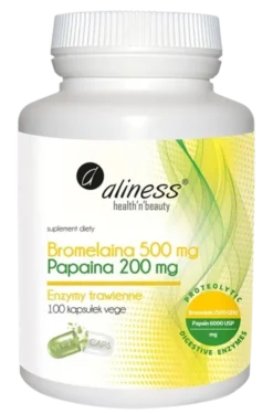 ALINESS Bromelaina 500mg Papaina 200mg 100 kaps
