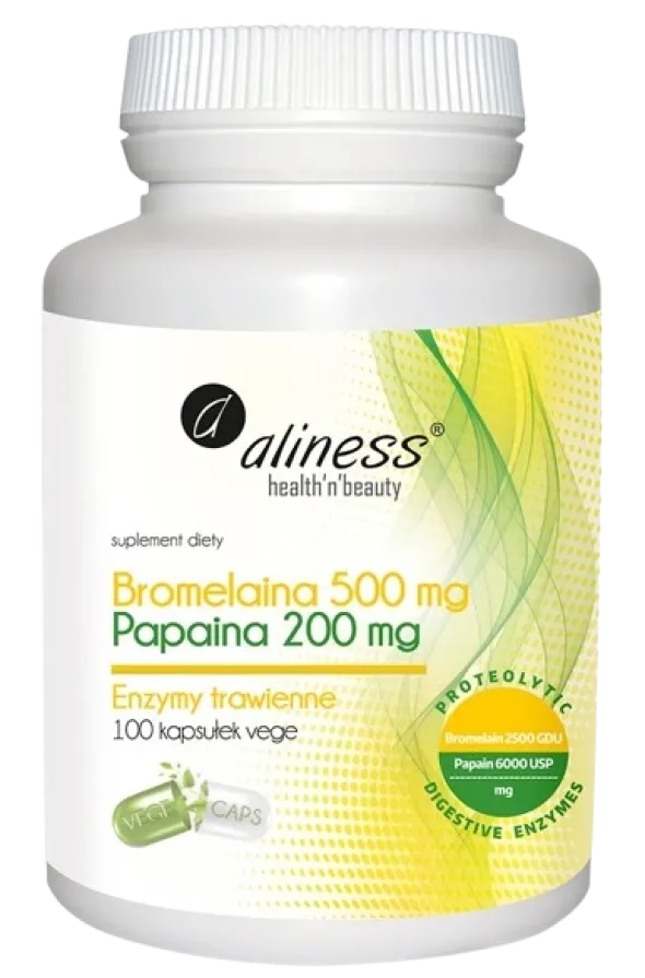 ALINESS Bromelaina 500mg Papaina 200mg 100 kaps