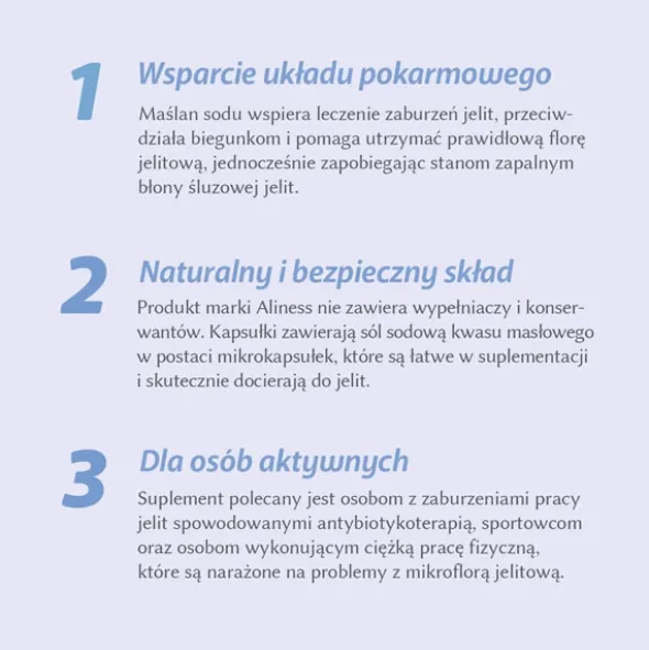ALINESS Maślan Sodu 720mg 100 kaps