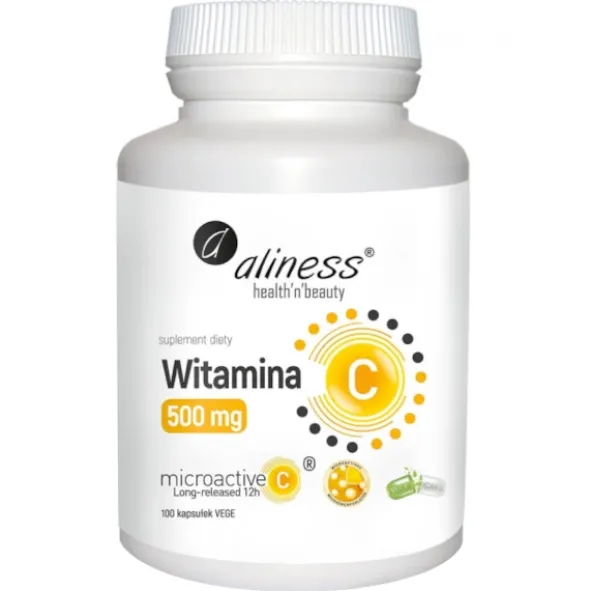 ALINESS Witamina C 500 mg Przedłużone Uwalnianie 100 kaps