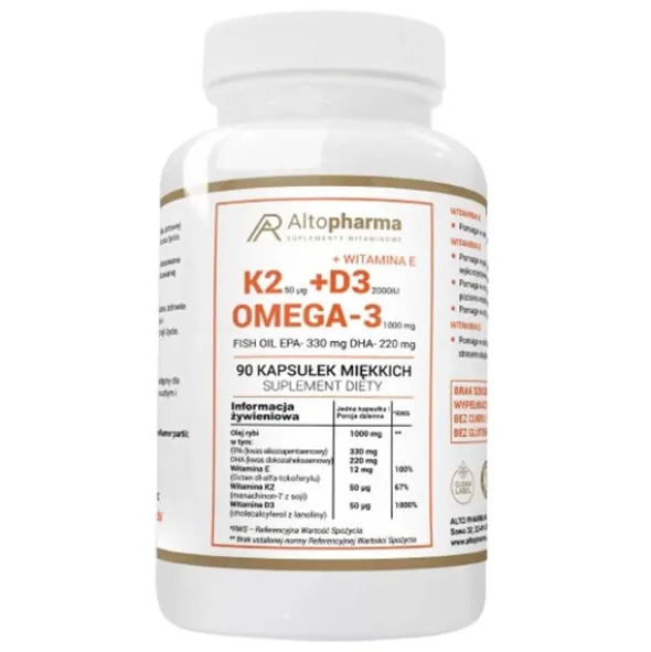 ALTO PHARMA Omega 3 + Witamina K2 + D3 2000IU 90 kaps