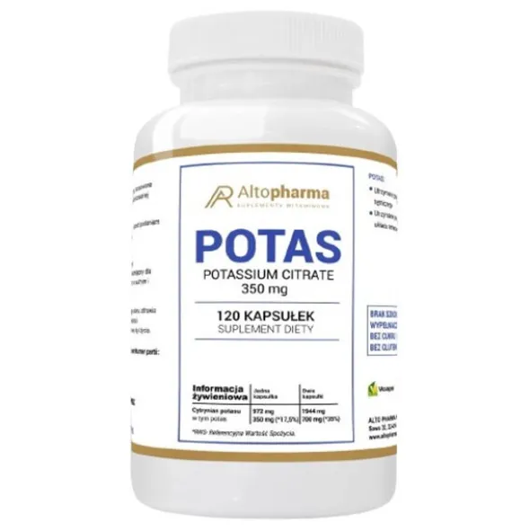 ALTO PHARMA Potas Cytrynian 350mg 120 kaps