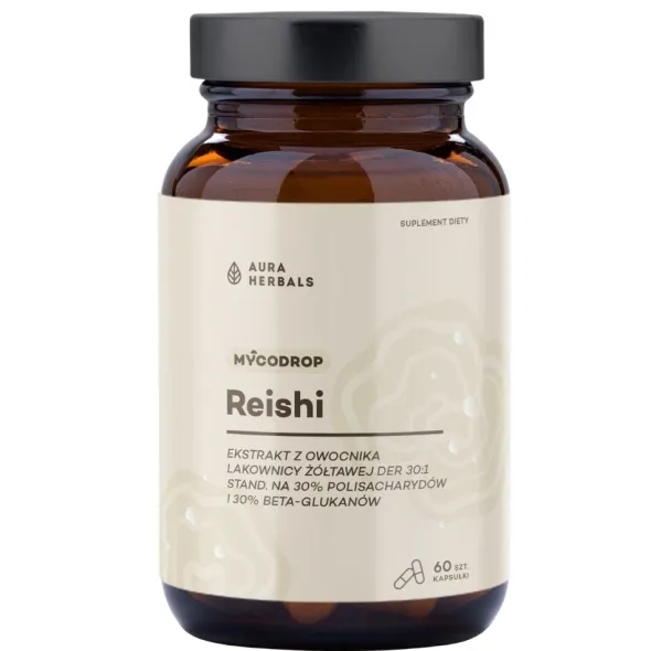 AURA HERBALS Mycodrop Reishi 30:1 30% Beta-Glukan 60 kaps