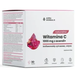 AURA HERBALS Naturalna witamina C 1000 mg z Aceroli 30 sasz.