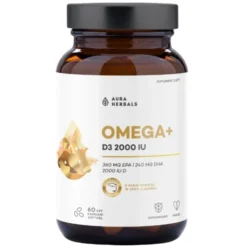 AURA HERBALS Omega + Witamina D3 2000 IU 60 kaps