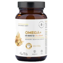 AURA HERBALS Omega + Witamina D3 800 IU Dla Dzieci 60 kaps