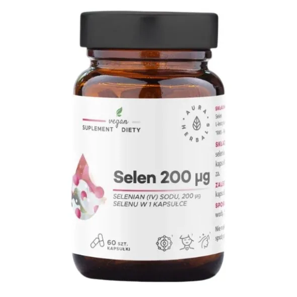 AURA HERBALS Selen 200μg Selenian (IV) sodu 60 kaps