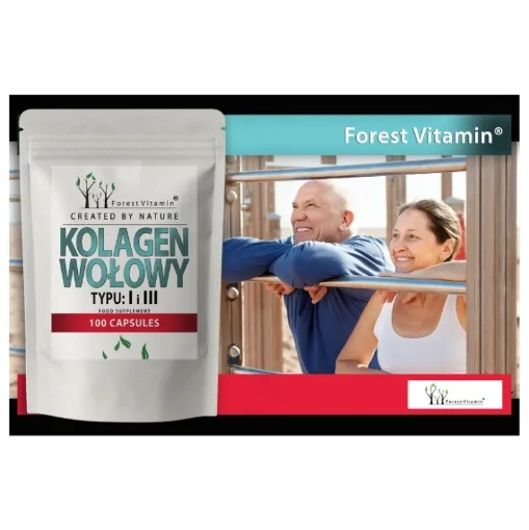 FOREST VITAMIN Kolagen Wołowy hydrolizowany typ 550mg 100 kaps