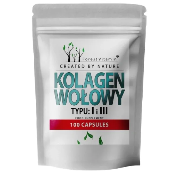 FOREST VITAMIN Kolagen Wołowy hydrolizowany typ 550mg 100 kaps