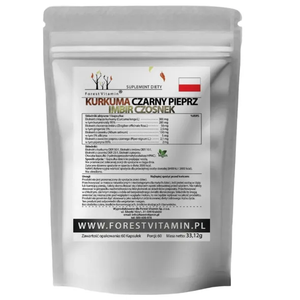 FOREST VITAMIN Kurkuma Imbir Czosnek Czarny Pieprz 60 szt