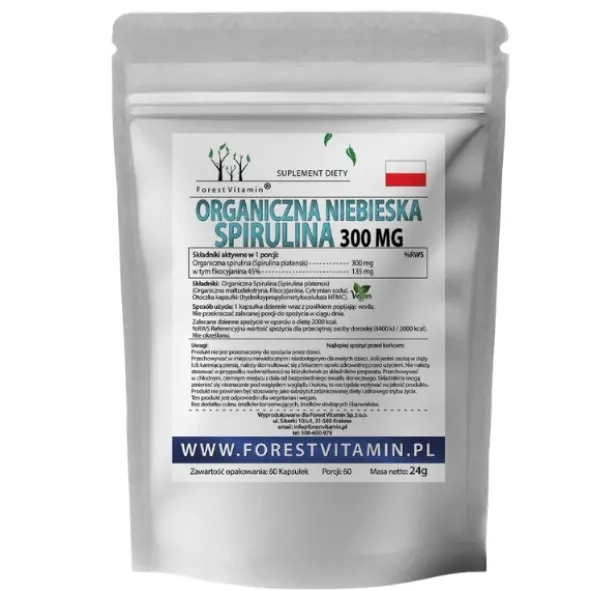 FOREST VITAMIN Spirulina Organiczna 300 mg 60 kaps