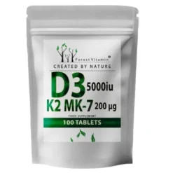 FOREST VITAMIN Witamina D3 5000 IU K2MK7 200 µg 100 tabs