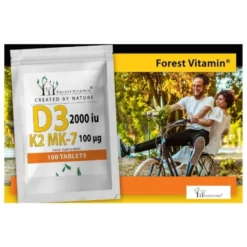 FOREST VITAMIN Witamina D3 2000IU K2 MK-7 100µg 100 Kaps