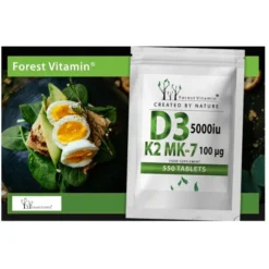 FOREST VITAMIN Witamina D3 5000 IU K2MK7 100 µg 550 tabl