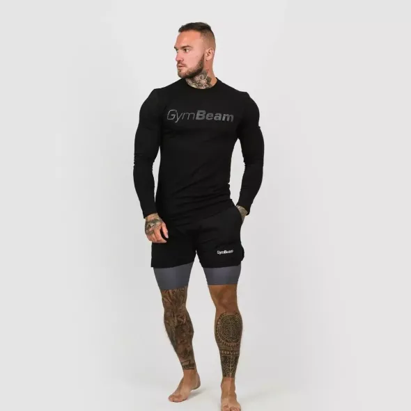 GYMBEAM Męskie Szorty 2in1 - Black Grey