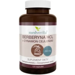 MEDVERITABerberyna HCL 98% 250mg + Cynamon 120 kaps