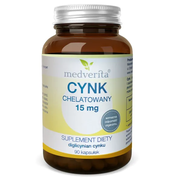 MEDVERITA Cynk Chelatowany 15 mg 90 kaps