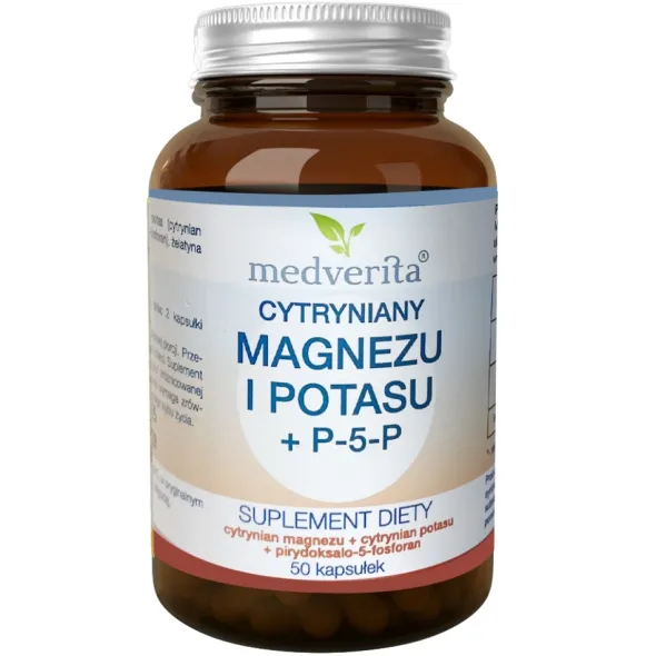 MEDVERITA Magnez + Potas Cytryniany + P-5-P 50 kaps
