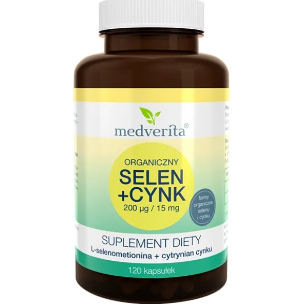 MEDVERITA Selen Organiczny 200mcg + Cynk 15mg 120 kaps