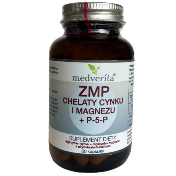 MEDVERITA ZMP Chelaty Cynku i Magnezu + P-5-P 60 kaps