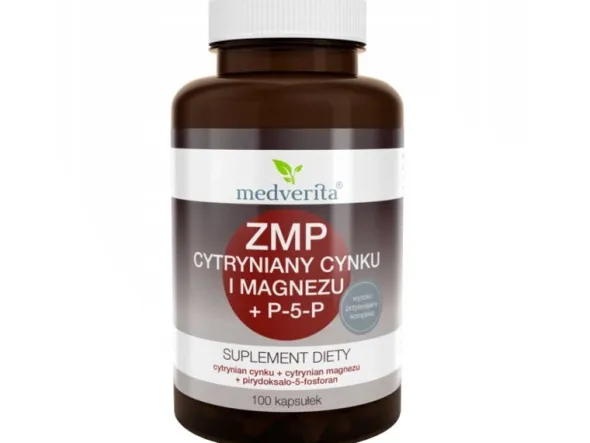 MEDVERITA ZMP Cytryniany Zn i Mg + P-5-P 100 kaps