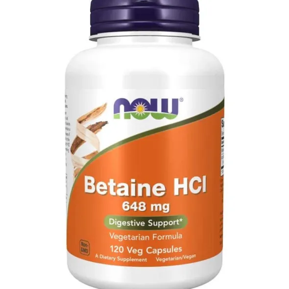 NOW FOODS Betaine HCL 648mg 120 vkaps