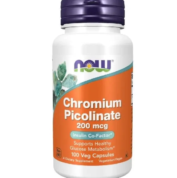 NOW FOODS Chromium Picolinate - Chrom Pikolinian 200mcg 100 kaps