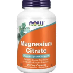 NOW FOODS Magnesium Citrate - Cytrynian Magnezu 240 kaps