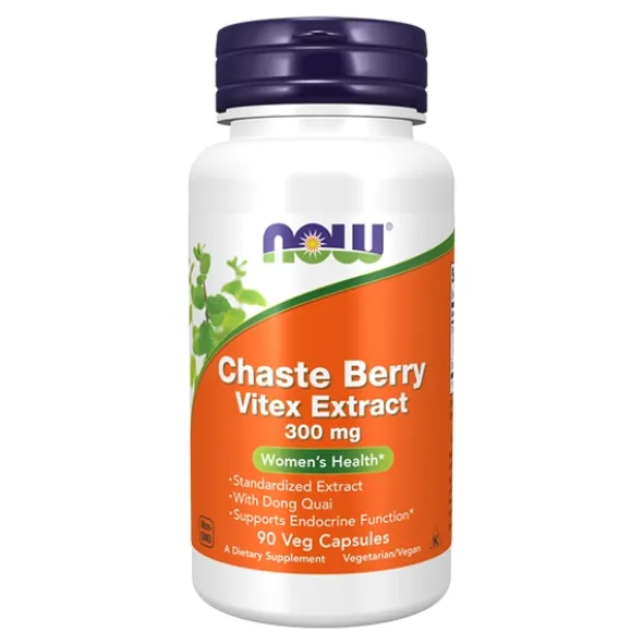 NOW FOODS Niepokalanek Pospolity - Chaste Berry Vitex Extract 300mg 90 vkaps