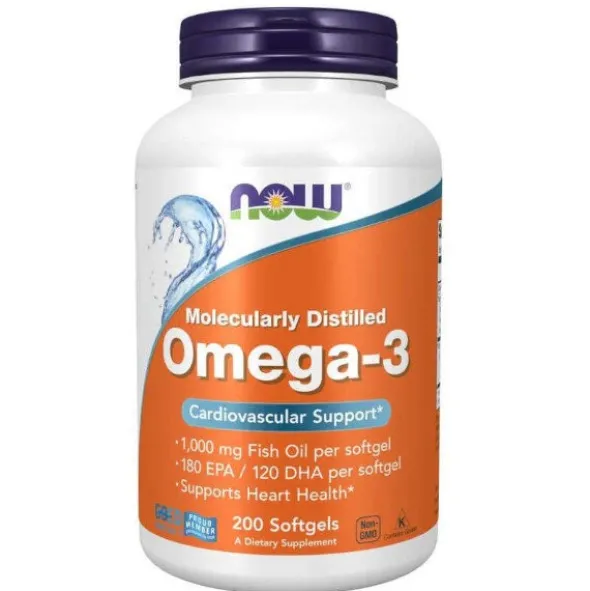 NOW FOODS Omega 3 DHA 120mg + EPA 180mg 200 kaps