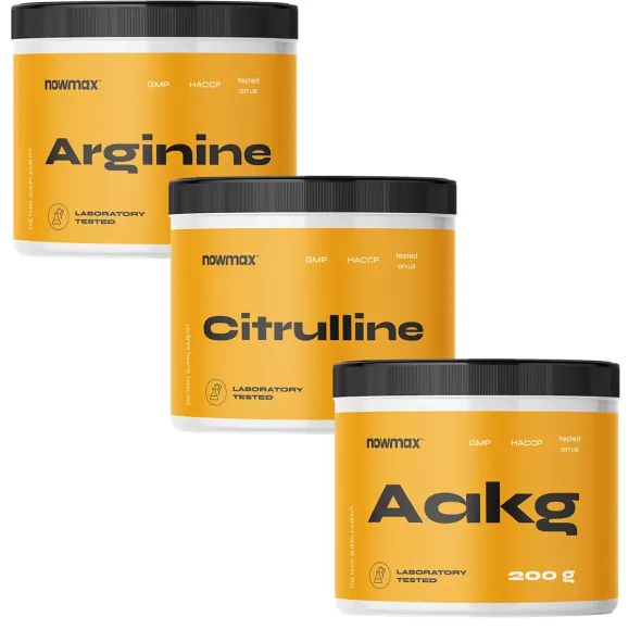 nowmax® AAKG 200 g + nowmax®Arginine 300 g + nowmax®Citrulline Malate 200 g