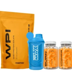 nowmax Burn Cutting Thermo 60 kaps + WPI Protein 500 g + Witaminy i Minerały 90 kaps + SPORT-MAX Shaker 600 ml