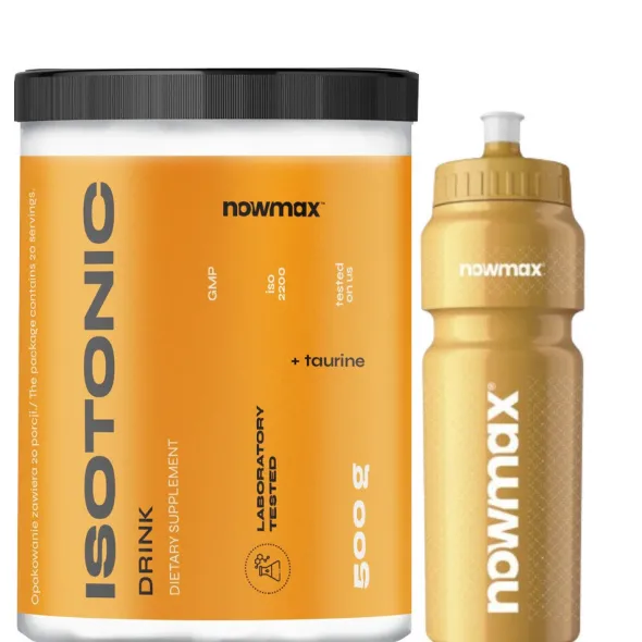 nowmax® Isotonic Drink 500 g + nowmax® Bidon 750 ml Clear