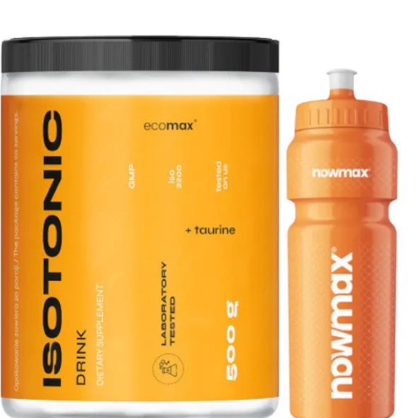 nowmax® Isotonic Drink 500 g + nowmax® Bidon 750 ml Clear