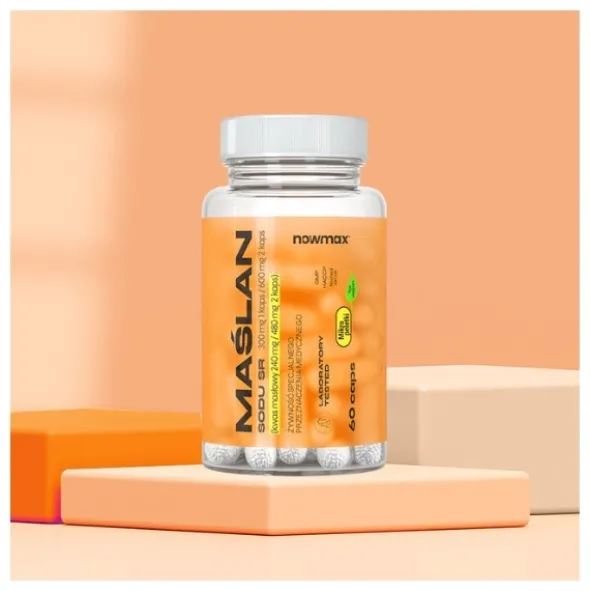 nowmax® Maślan Sodu SR 300mg 80% kwas masłowy 60 kaps