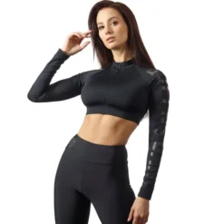 OLIMP LIVE & FIGHT Women's Long Sleeve Crop TOP GUILTY BLACK - Damska koszulka z długimi rękawami