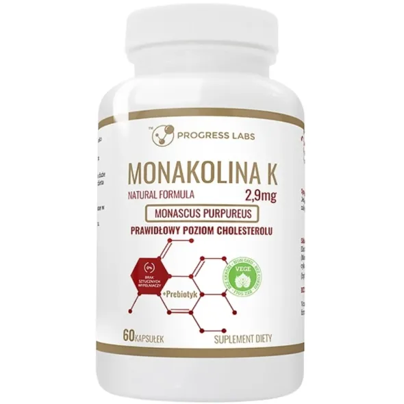 PROGRESS LABS Monakolina K 2,9 mg + Prebiotyk 60 kaps