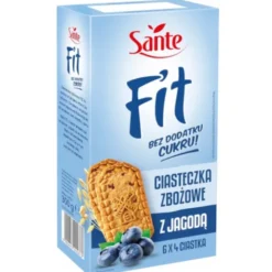 SANTE Fit Ciasteczka Zbożowe z Jagodą bez Cukru 300 g