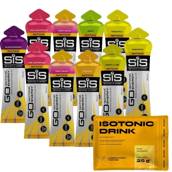 SIS Energy Go - Żel Izotoniczny 10 x 60 ml+ nowmax® Isotonic Drink 25 g