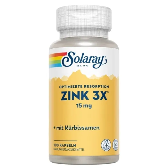 SOLARAY Cynk 3X 15mg 100 kaps