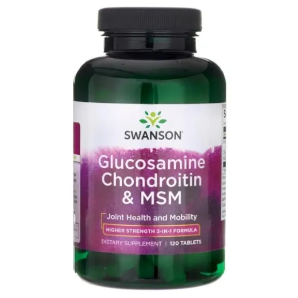 SWANSON Glukozamina 500 mg Chondroityna 400 mg MSM 200 mg 120 tabs