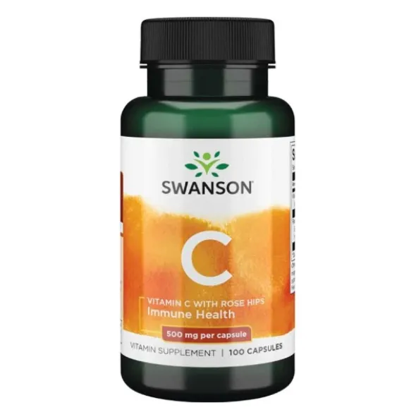 SWANSON Witamina C500 + Dzika Róża 100 kaps
