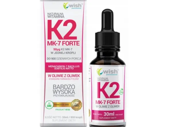 WISH Naturalna Witamina K2 MK-7 Forte w kroplach 30 ml